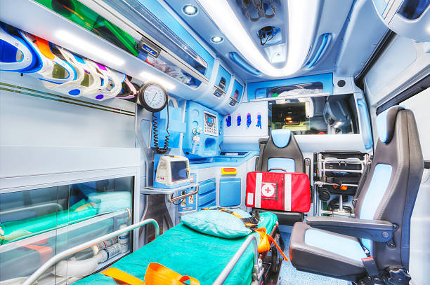 Photo of an ambulance seen from the sanitary space.
